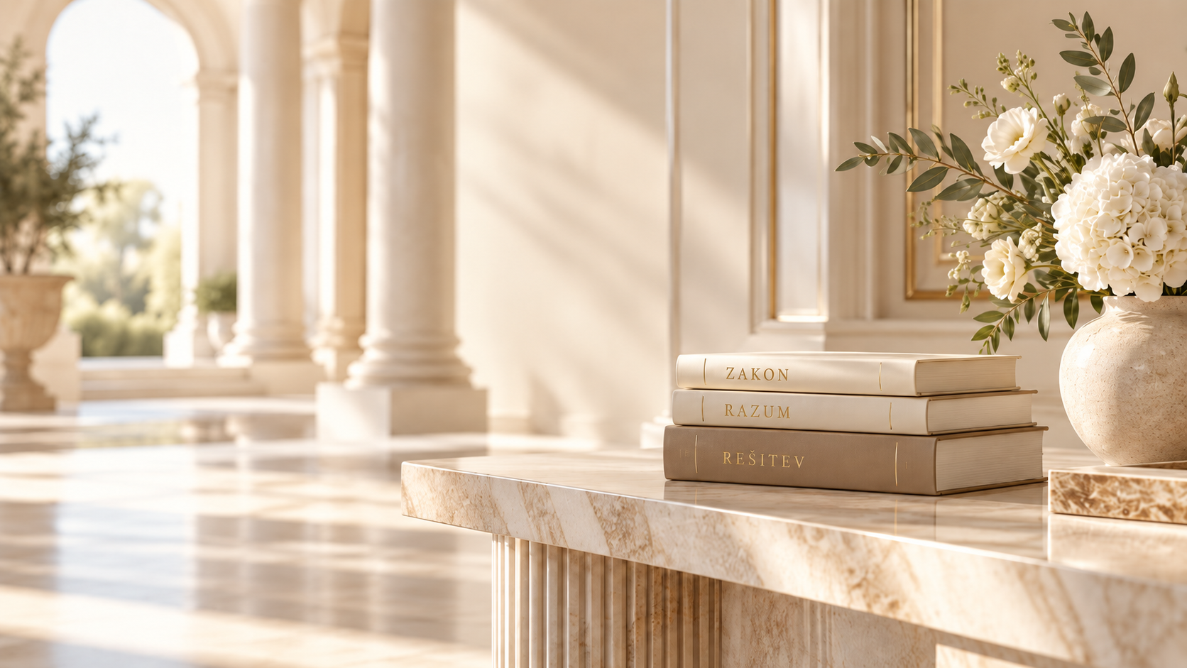 elegant lobby books and florals