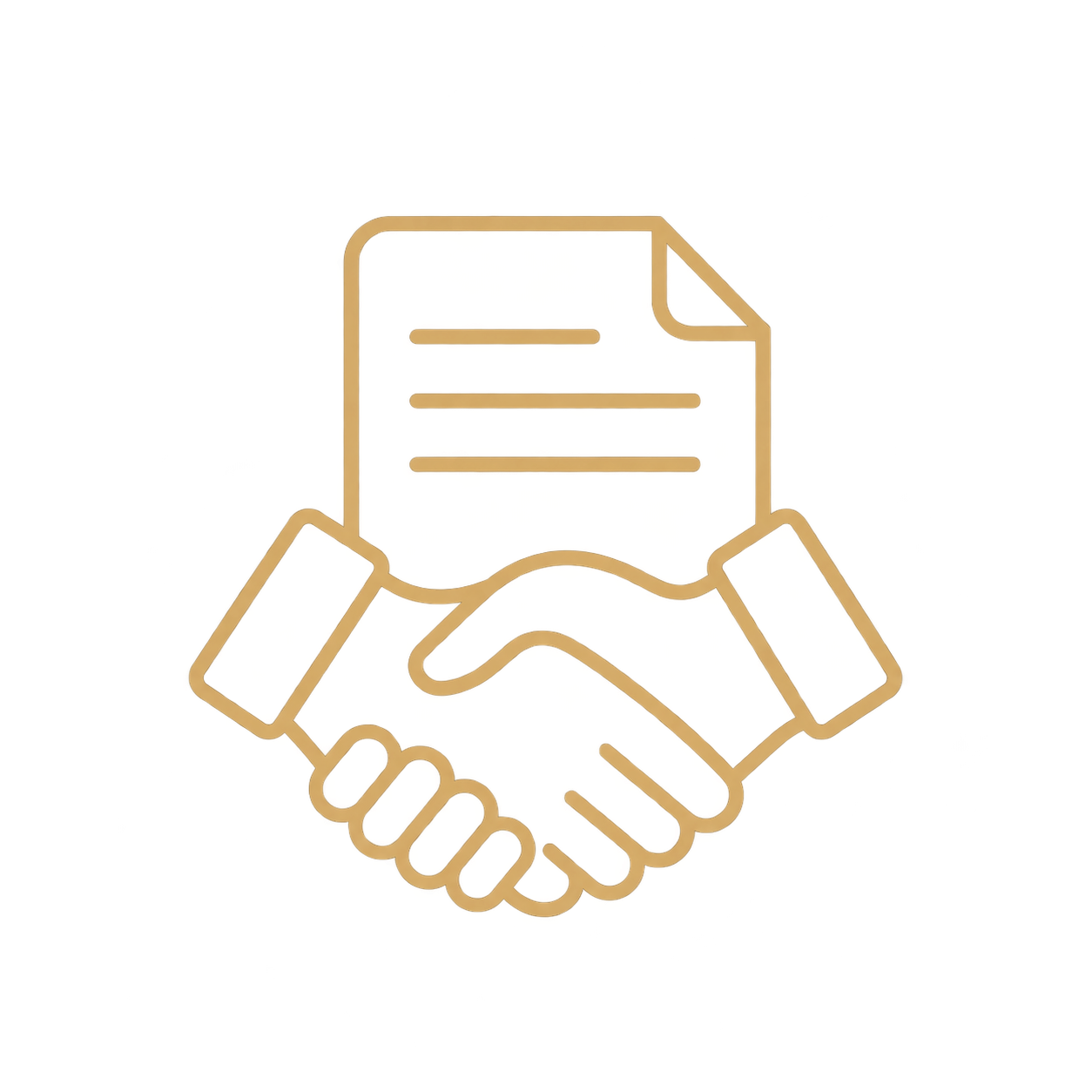 gold contract handshake icon